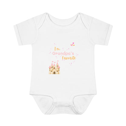 "I'm Grandpa's Favorite" 100% Cotton Rib Infant Onesie (Unisex)