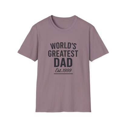 Vintage World's Greatest Dad Est 1999 Softstyle T-Shirt