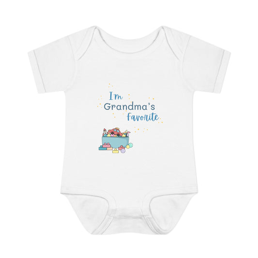 "I'm Grandma's Favorite" 100% Cotton Rib Infant Onesie (Unisex)