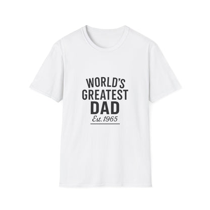 Vintage World's Greatest Dad Est 1965 Softstyle T-Shirt