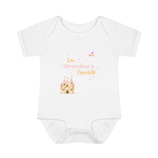 "I'm Grandma's Favorite" 100% Cotton Rib Infant Onesie (Unisex)