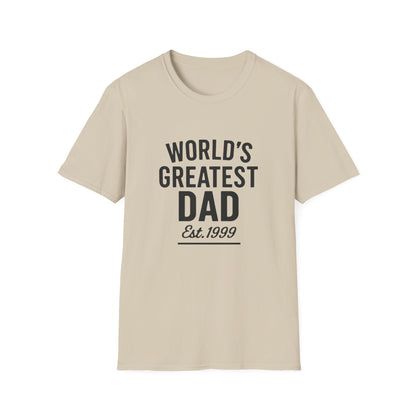 Vintage World's Greatest Dad Est 1999 Softstyle T-Shirt