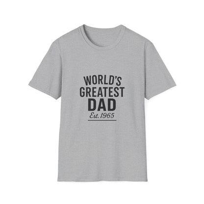 Vintage World's Greatest Dad Est 1965 Softstyle T-Shirt