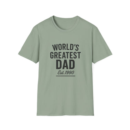 Vintage World's Greatest Dad Est 1990 Softstyle T-Shirt