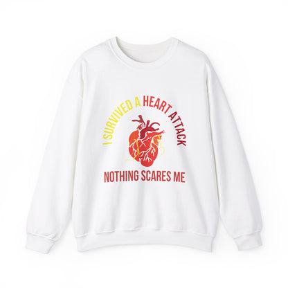 "I Survived A Heart Attack...Nothing Scares Me" Heavy Blend™ Crewneck Sweatshirt (Unisex)