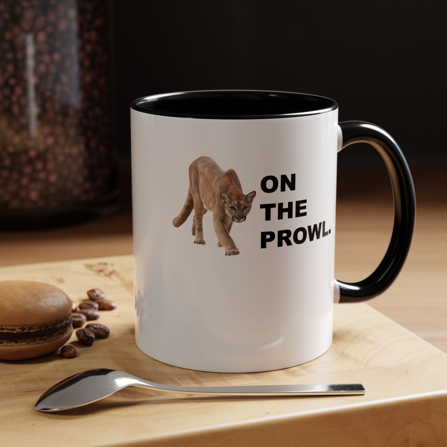 "On The Prowl" Accent Coffee Mug, 11 Oz and 15 Oz
