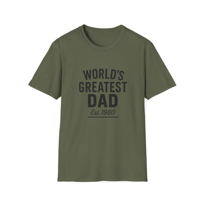 Vintage World's Greatest Dad Est 1980 Softstyle T-Shirt