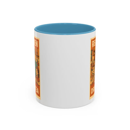 "Real Men Drink Tea" Cartoon Accent Coffee Mug, 11oz and 15 Oz