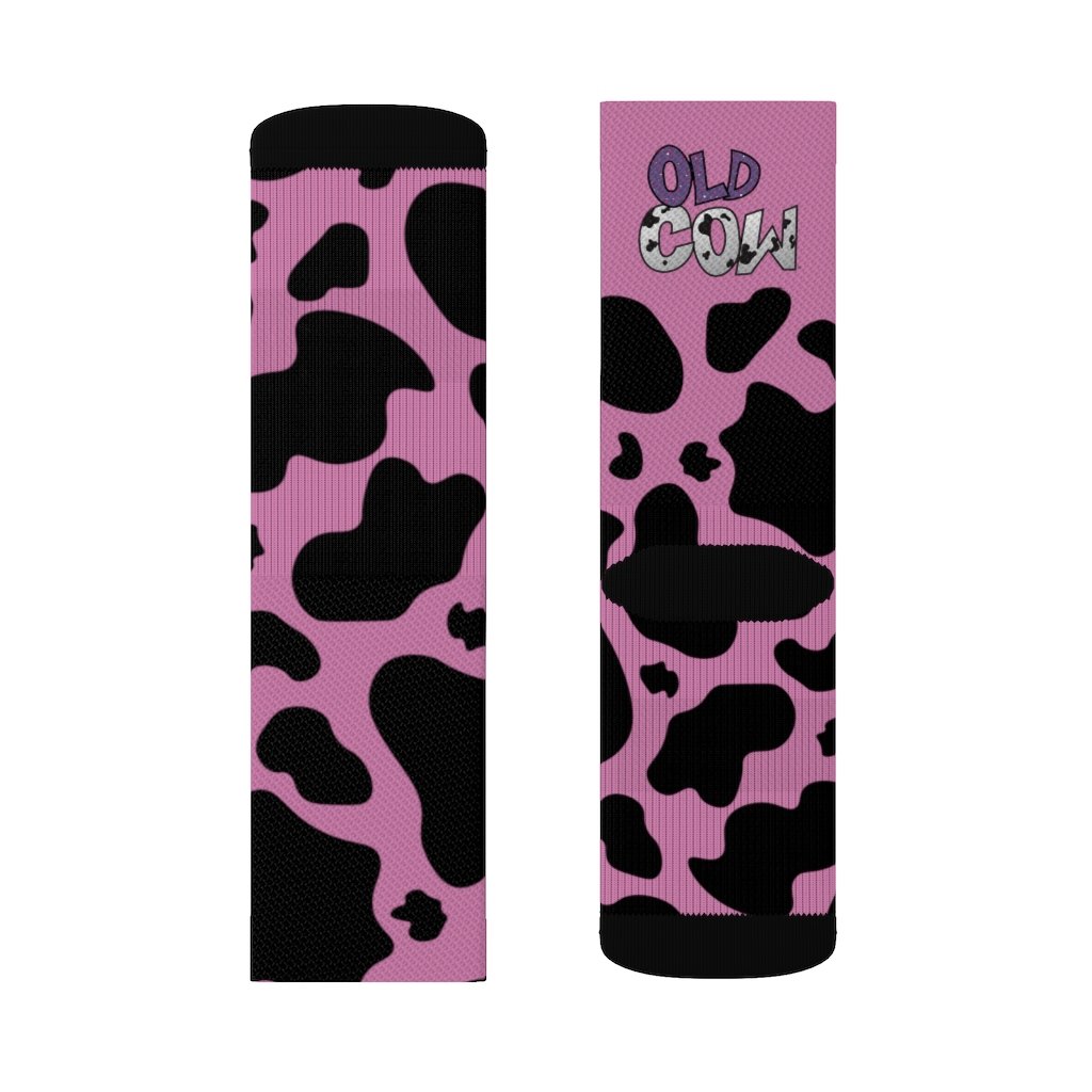 Cow Print Tube Socks (Women's)