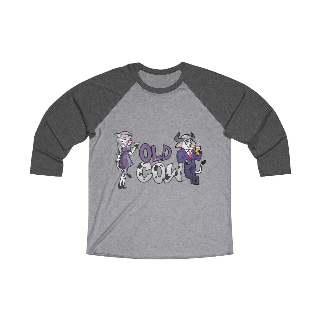 Old Cow & Bull 3/4 Raglan Sleeve Baseball T-Shirt (Unisex)