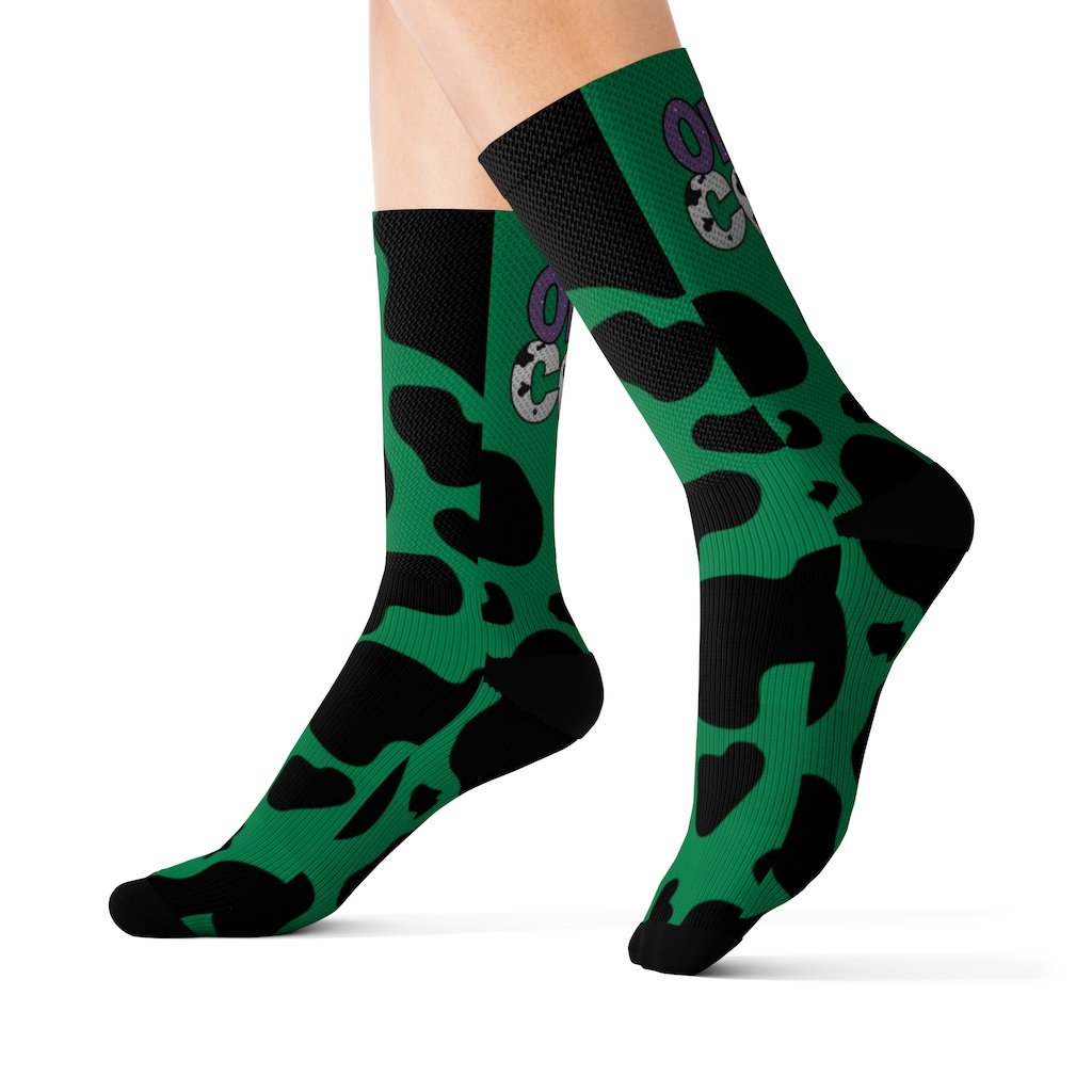 Cow Print Tube Socks (Women's)