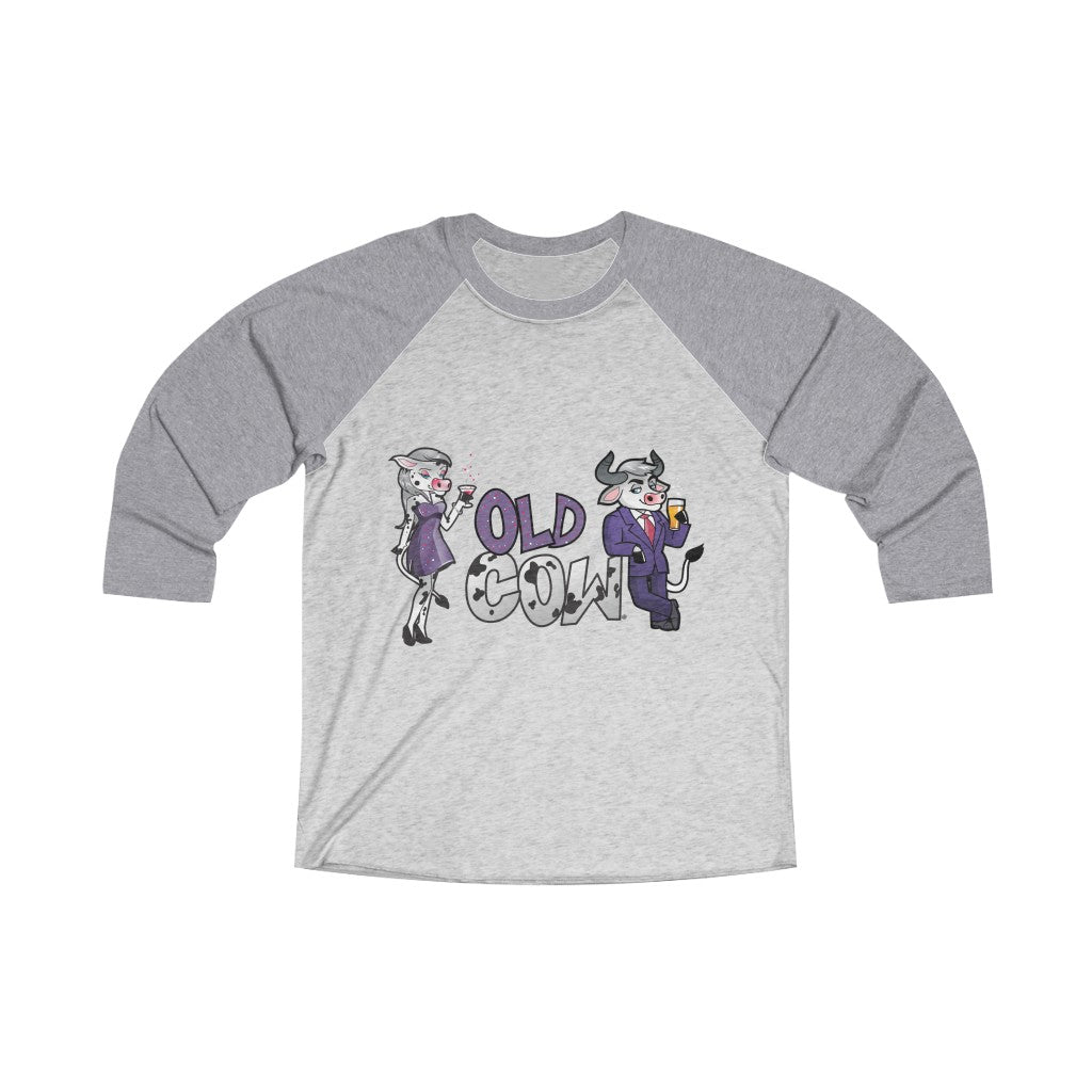 Old Cow & Bull 3/4 Raglan Sleeve Baseball T-Shirt (Unisex)