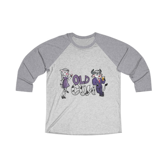 Old Cow & Bull 3/4 Raglan Sleeve Baseball T-Shirt (Unisex)