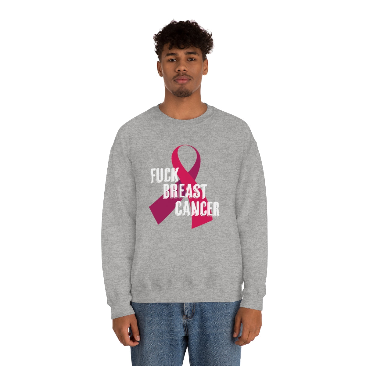 "F*** Breast Cancer" Heavy Blend™ Crewneck Sweatshirt Unisex