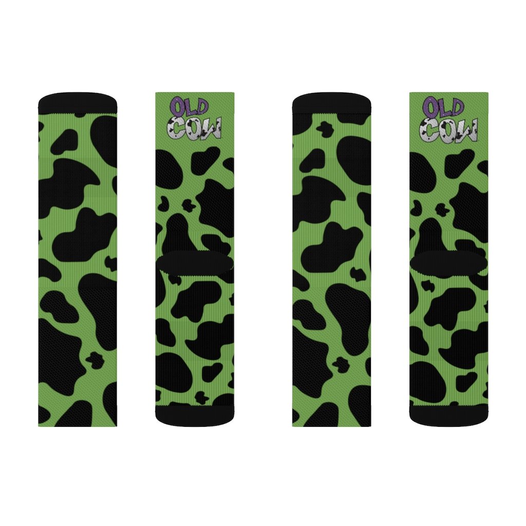 Cow Print Tube Socks (Women's)