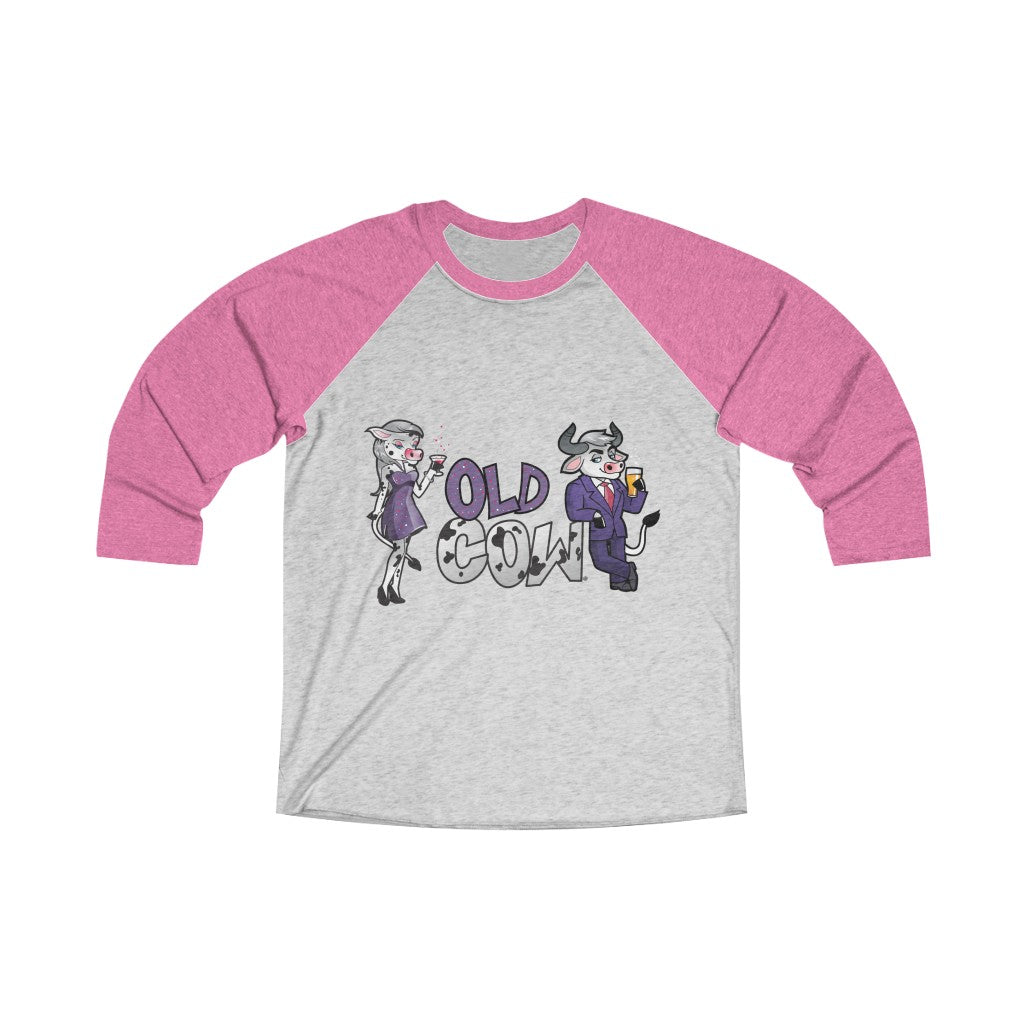 Old Cow & Bull 3/4 Raglan Sleeve Baseball T-Shirt (Unisex)