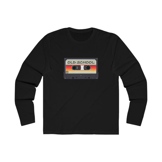 "Old School" 100% Cotton Men's Long Sleeve Crew Neck T-Shirt
