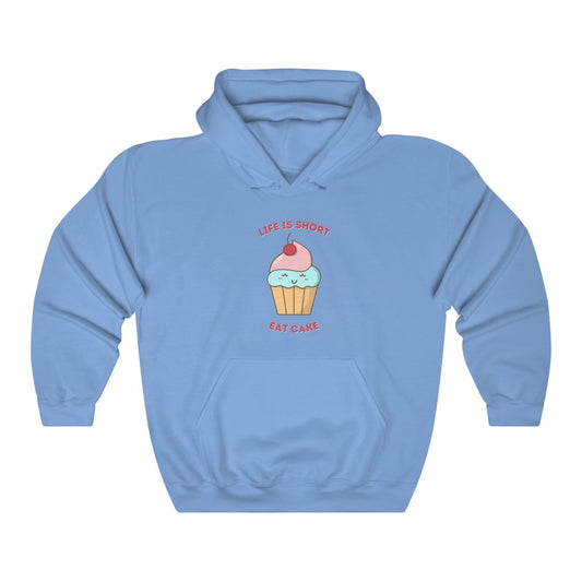 "Life Is Short. Eat Cake"  Heavy Blend™ Hoodie Sweatshirt (Unisex)