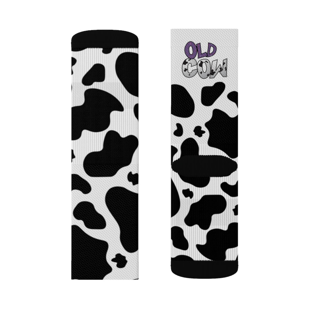 Cow Print Tube Socks (Women's)