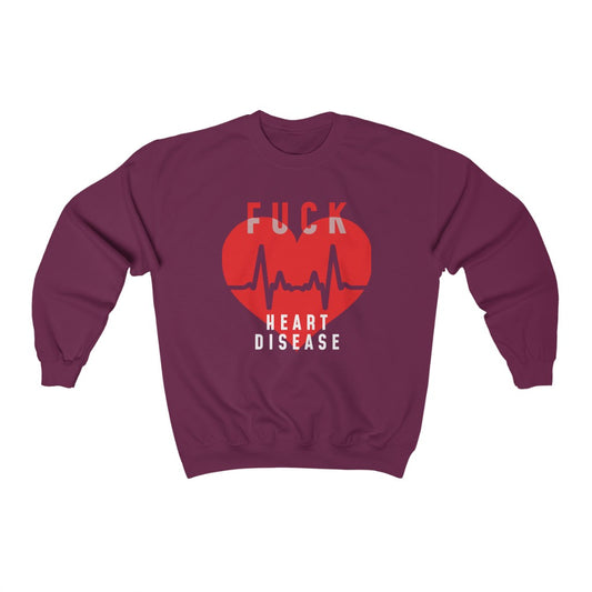 "Fuck Heart Disease" Heavy Blend™ Crewneck Sweatshirt (Unisex)