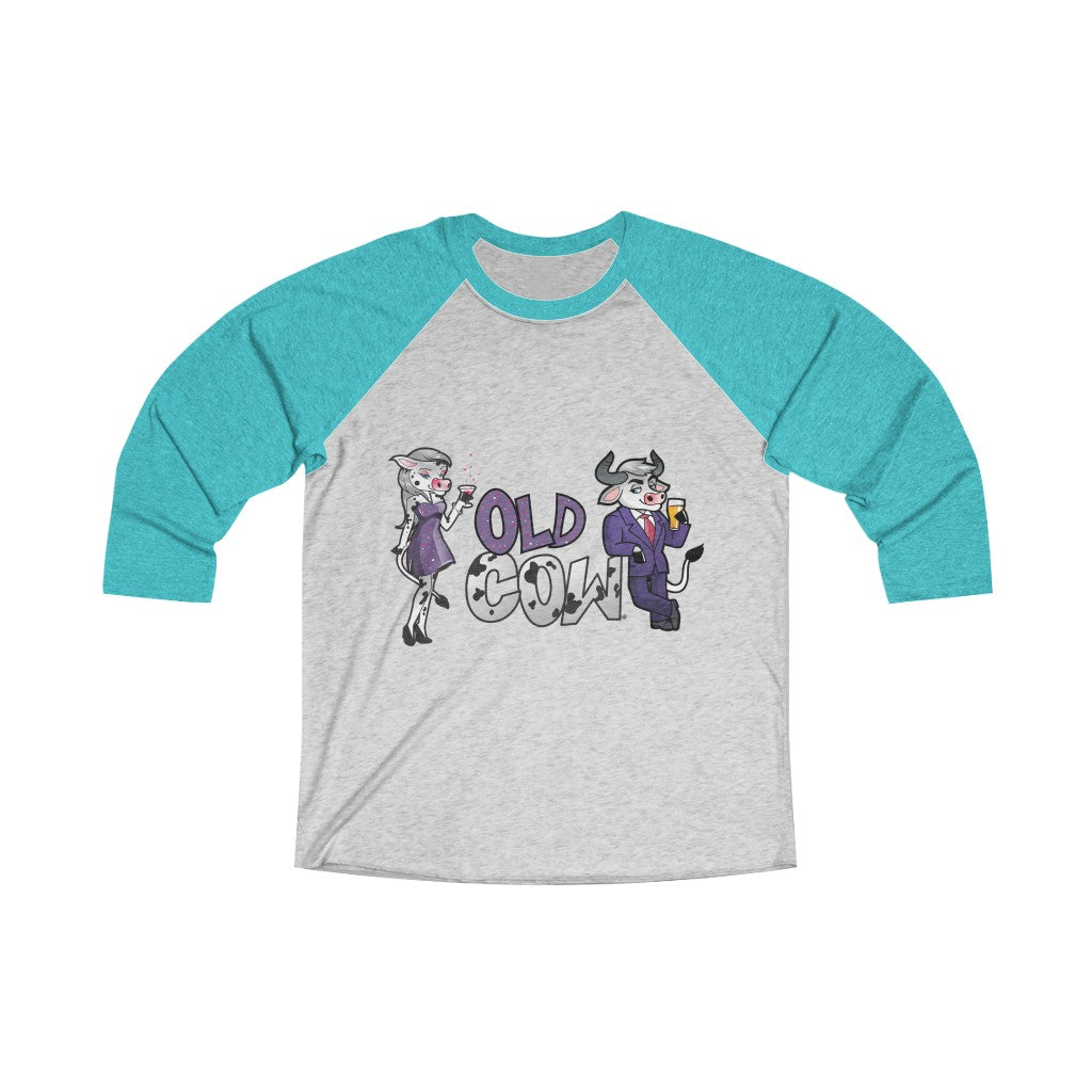 Old Cow & Bull 3/4 Raglan Sleeve Baseball T-Shirt (Unisex)