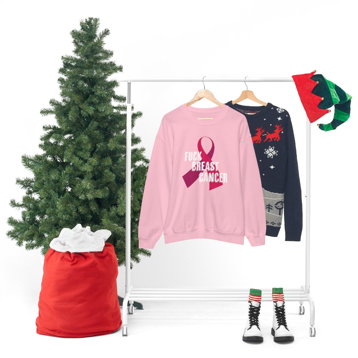 "F*** Breast Cancer" Heavy Blend™ Crewneck Sweatshirt Unisex