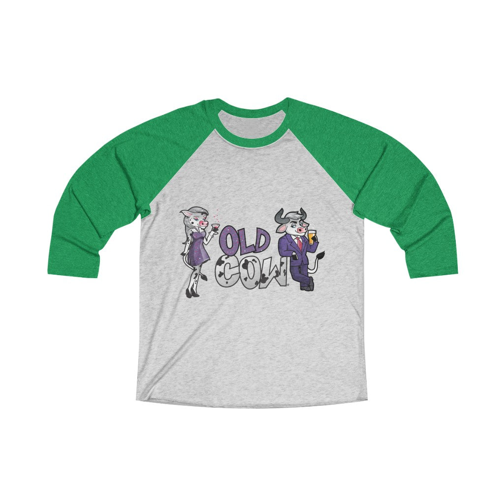 Old Cow & Bull 3/4 Raglan Sleeve Baseball T-Shirt (Unisex)