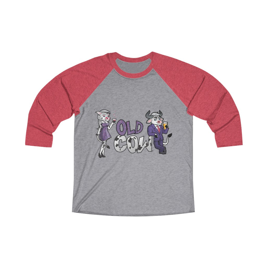 Old Cow & Bull 3/4 Raglan Sleeve Baseball T-Shirt (Unisex)
