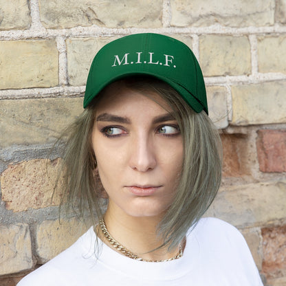 Women's 100% Cotton Embroidery "M.I.L.F." Twill Hat