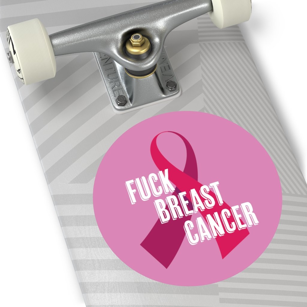 "F*** Breast Cancer" Round Vinyl Stickers