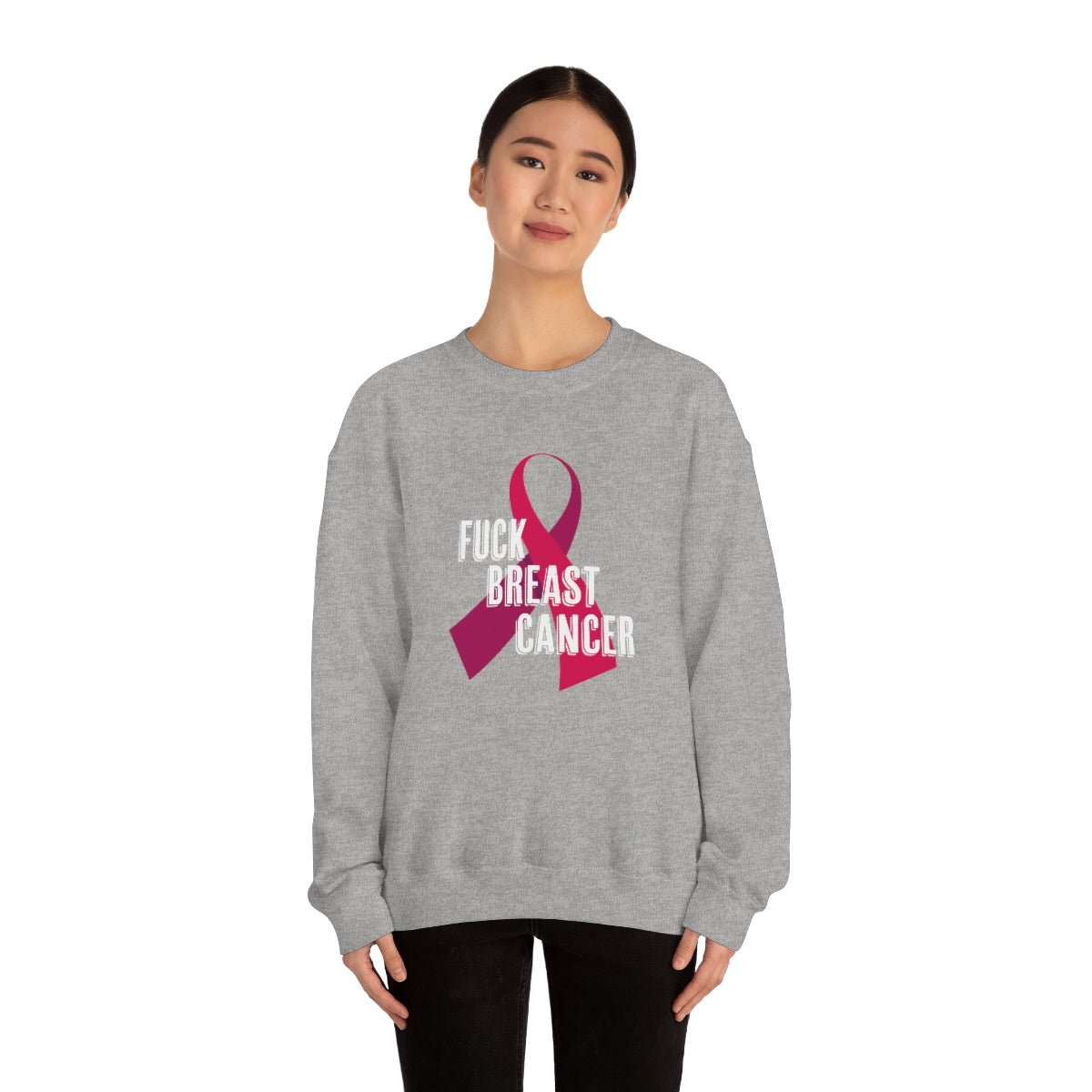 "F*** Breast Cancer" Heavy Blend™ Crewneck Sweatshirt Unisex