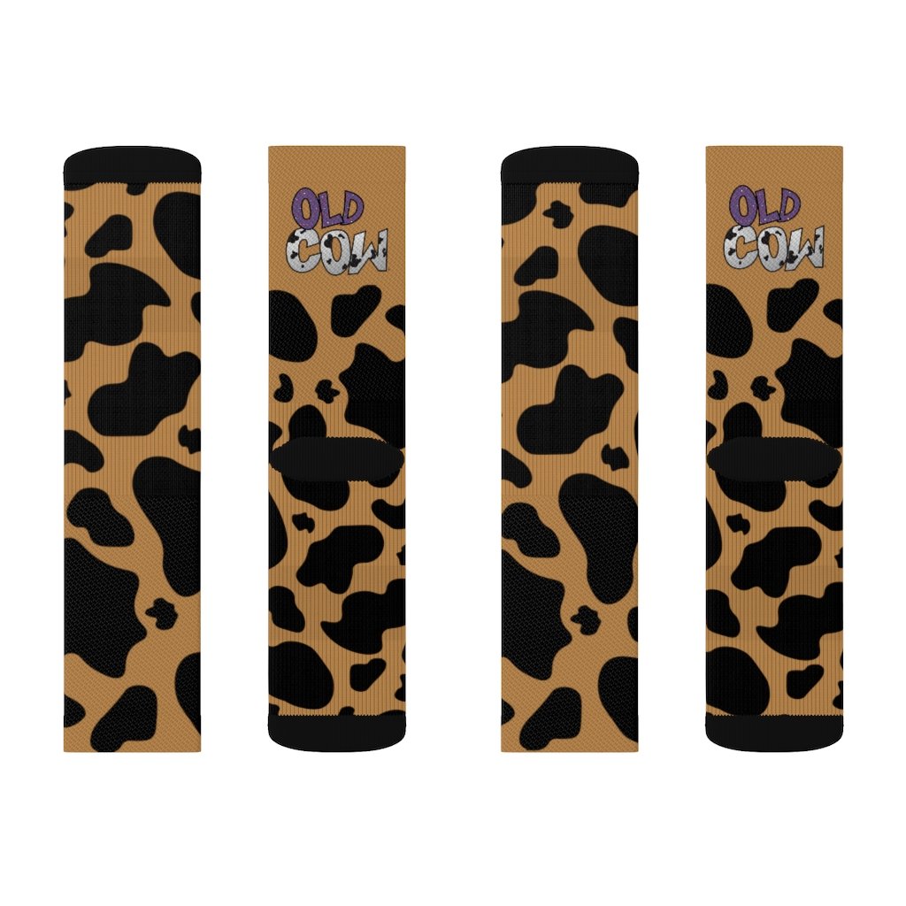Cow Print Tube Socks (Women's)