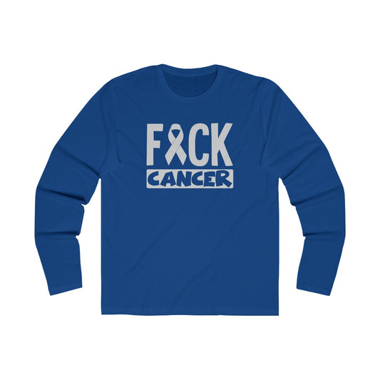 "Fuck Cancer" 100% Cotton Men's Long Sleeve Crew Neck T-Shirt