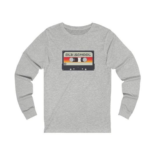 "Old School" 100% Cotton Long Sleeve Crew Neck T-Shirt