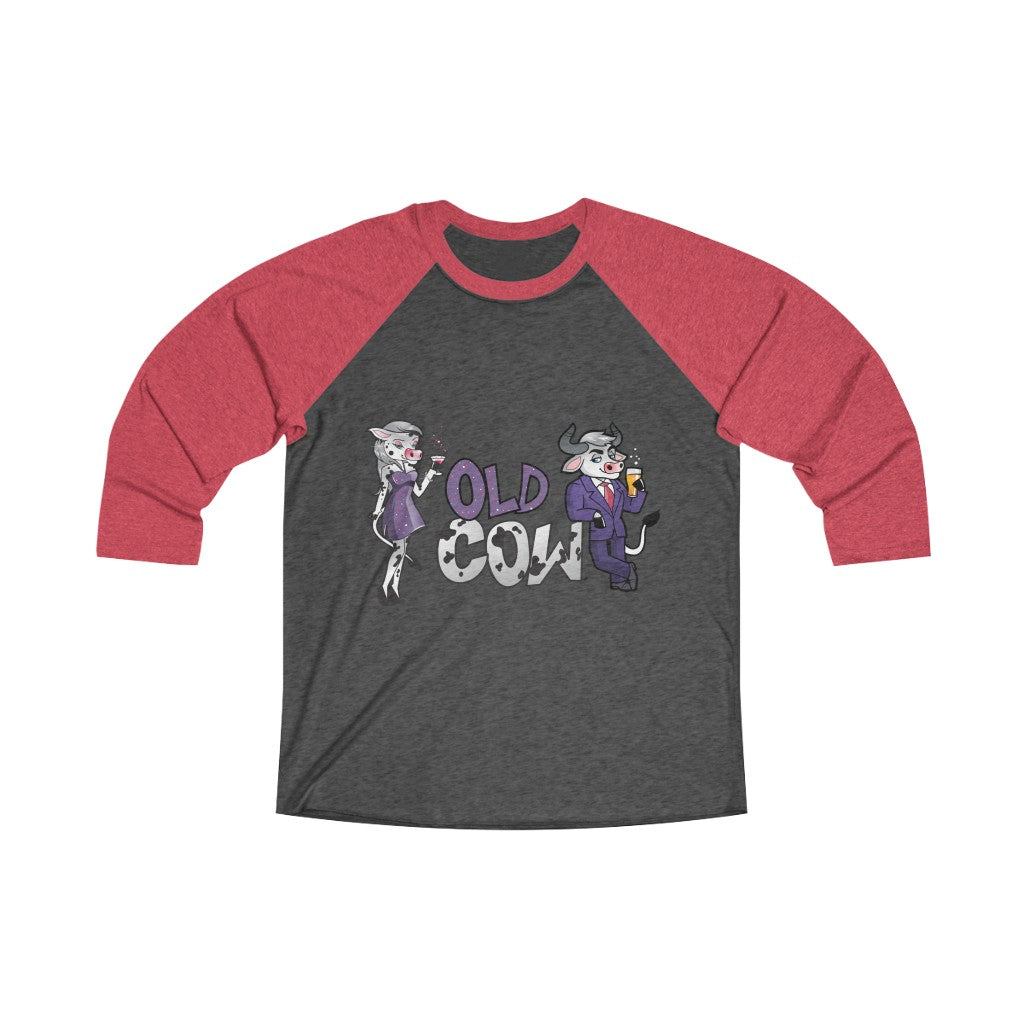 Old Cow & Bull 3/4 Raglan Sleeve Baseball T-Shirt (Unisex)