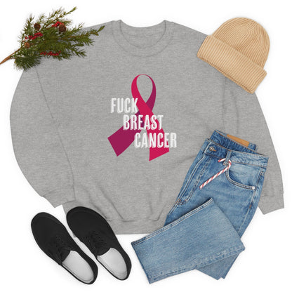 "F*** Breast Cancer" Heavy Blend™ Crewneck Sweatshirt Unisex