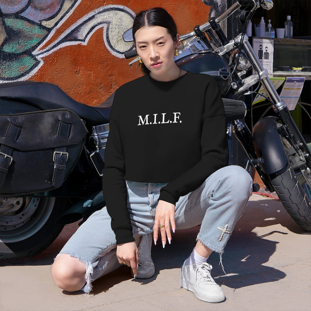 "M.I.L.F." Women's Cropped Sweatshirt