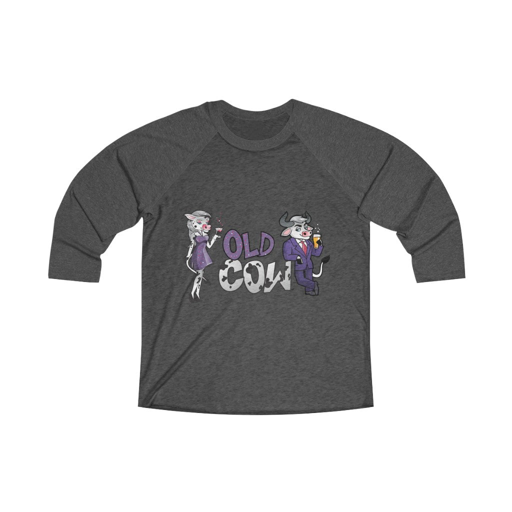Old Cow & Bull 3/4 Raglan Sleeve Baseball T-Shirt (Unisex)