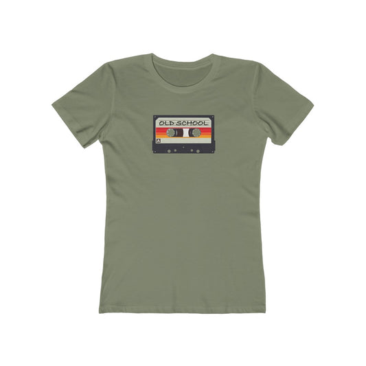 "Old School" 100% Cotton Women's Boyfriend T-Shirt