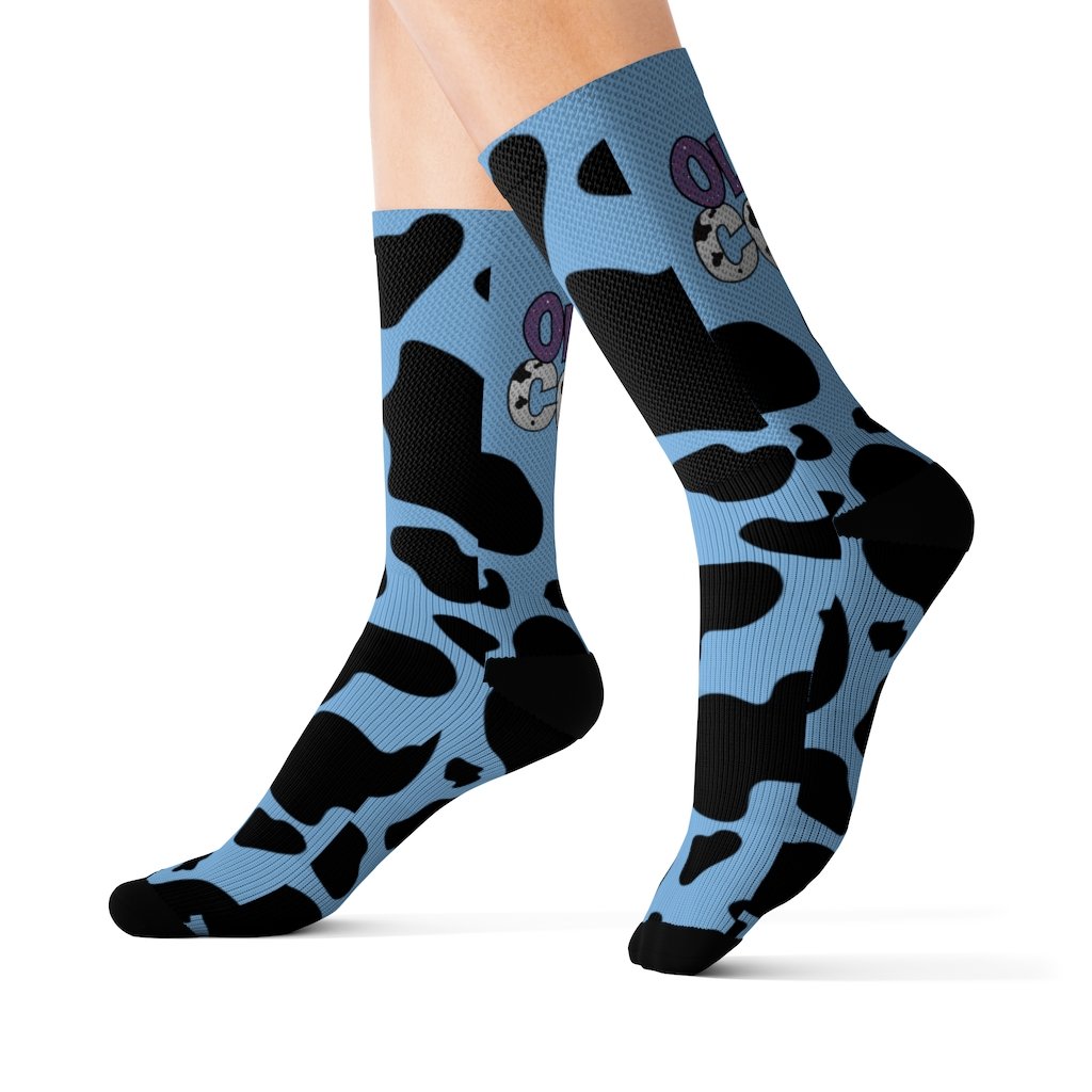 Cow Print Tube Socks (Women's)