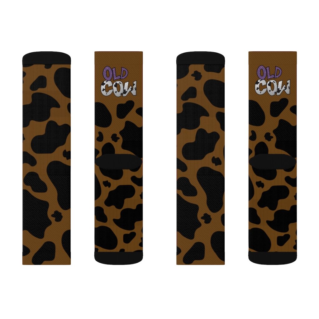Cow Print Tube Socks (Women's)