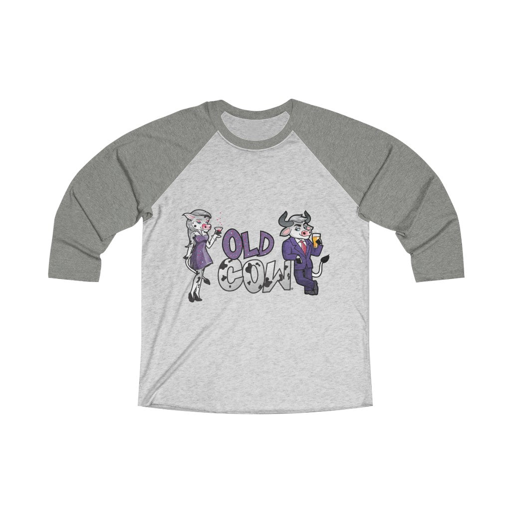 Old Cow & Bull 3/4 Raglan Sleeve Baseball T-Shirt (Unisex)