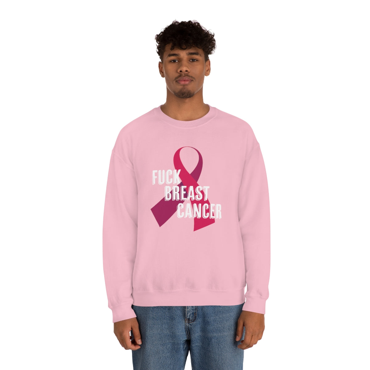 "F*** Breast Cancer" Heavy Blend™ Crewneck Sweatshirt Unisex