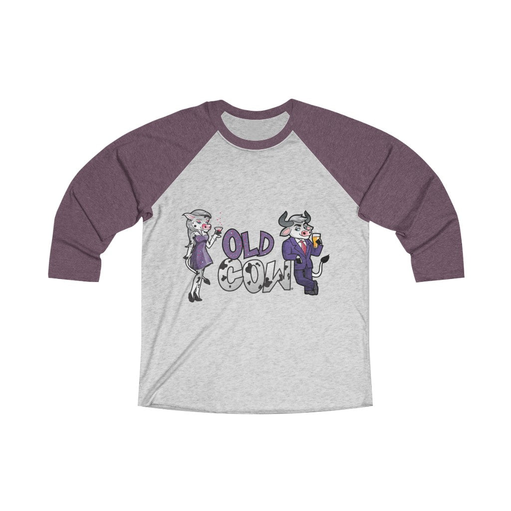 Old Cow & Bull 3/4 Raglan Sleeve Baseball T-Shirt (Unisex)