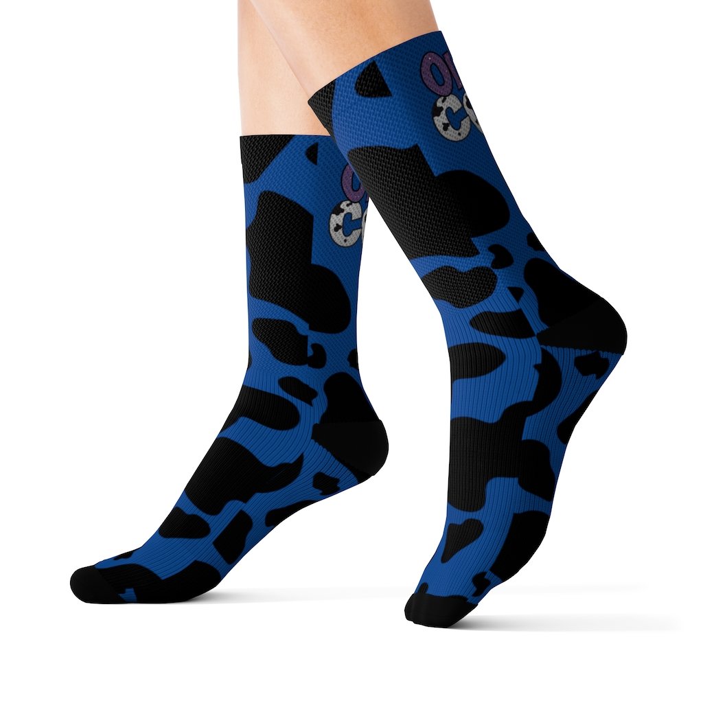 Cow Print Tube Socks (Women's)