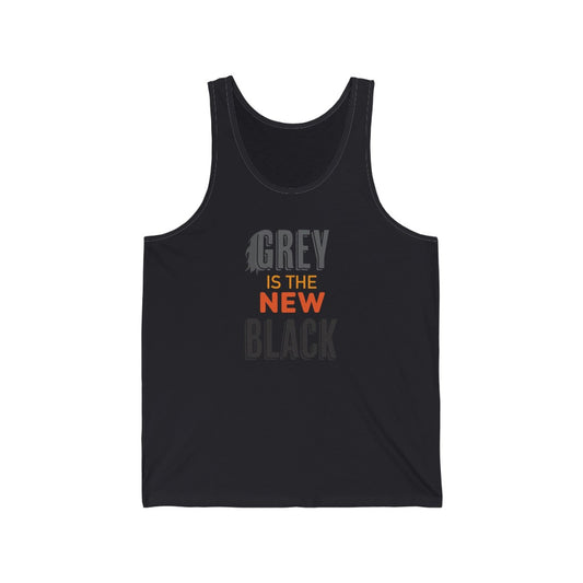 "Grey is The New Black" 100% Cotton Adult Jersey Tank Top (Unisex)