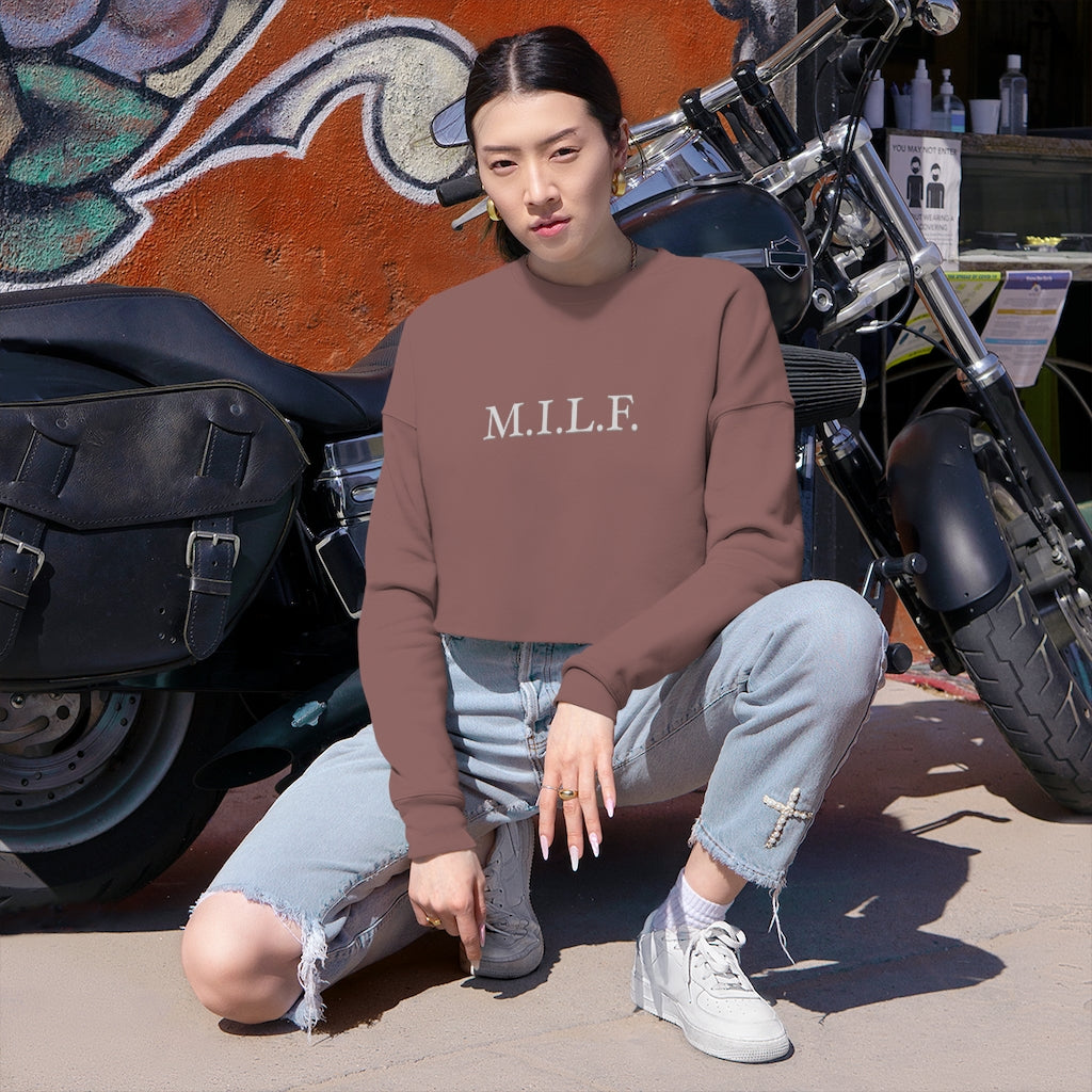 "M.I.L.F." Women's Cropped Sweatshirt