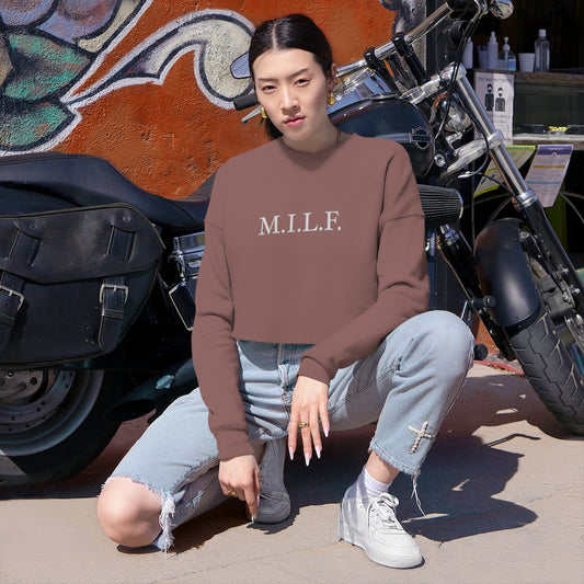 "M.I.L.F." Women's Cropped Sweatshirt
