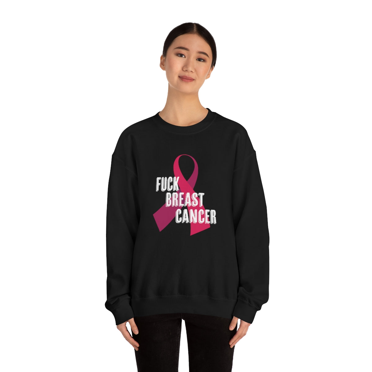 "F*** Breast Cancer" Heavy Blend™ Crewneck Sweatshirt Unisex