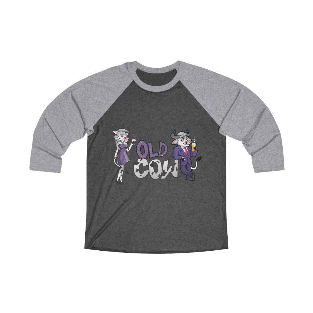 Old Cow & Bull 3/4 Raglan Sleeve Baseball T-Shirt (Unisex)